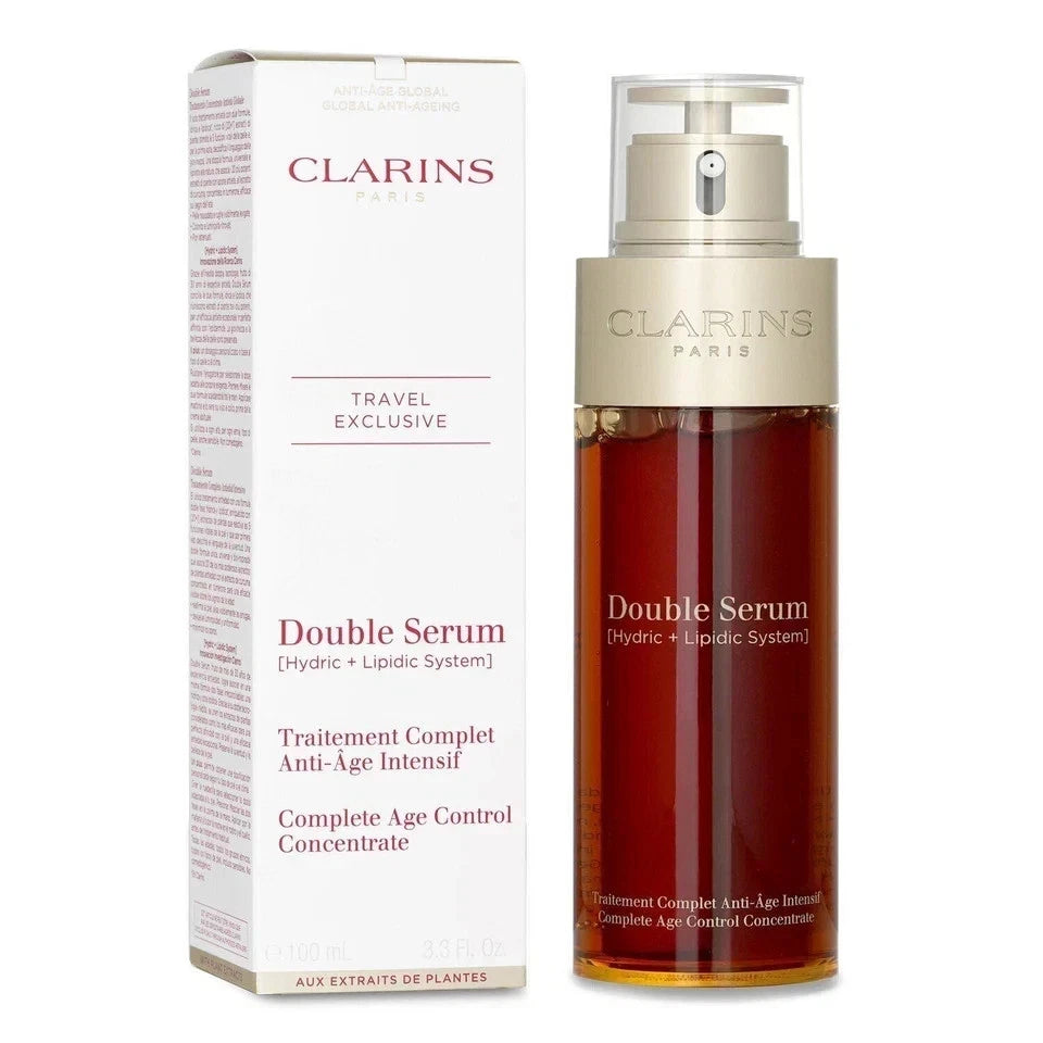 Clarins Double Serum Complete Age Control Concentrate 3.3 oz / 100ml Anti-Aging Face Serum – New